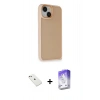 MARSİLYAN™- iPhone 14 Kılıf Atlas Form - Siyah Bilvis 5in1 3D Magic Cam Ekran Koruyucu + Diamond Kamera Lens - PE