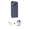 MARSİLYAN™- iPhone 14 Kılıf Atlas Form - Siyah Bilvis 5in1 3D Magic Cam Ekran Koruyucu + Diamond Kamera Lens - YL