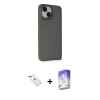 MARSİLYAN™- iPhone 14 Kılıf Atlas Form - Siyah Bilvis 5in1 3D Magic Cam Ekran Koruyucu + Diamond Kamera Lens - KI