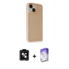 MARSİLYAN™- iPhone 14 Kılıf Atlas Form - Siyah Bilvis 5in1 3D Magic Cam Ekran Koruyucu + PVD Metal Kamera Lens - TU