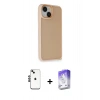 MARSİLYAN™- iPhone 14 Kılıf Atlas Form - Siyah Bilvis 5in1 3D Magic Cam Ekran Koruyucu + Shine Kamera Lens - SH