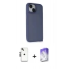 MARSİLYAN™- iPhone 14 Kılıf Atlas Form - Siyah Bilvis 5in1 3D Magic Cam Ekran Koruyucu + Shine Kamera Lens - SH