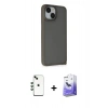 MARSİLYAN™- iPhone 14 Kılıf Atlas Form - Siyah Bilvis 5in1 5D Magic Hayalet Cam Ekran Koruyucu + Shine Kamera Lens - YL