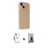 MARSİLYAN™- iPhone 14 Kılıf Atlas Form - Siyah Bilvis Hayalet Cam Ekran Koruyucu + Shine Kamera Lens - YL
