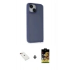 MARSİLYAN™- iPhone 14 Kılıf Atlas Form - Siyah Buffer Cam Ekran Koruyucu + Diamond Kamera Lens - KI