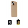 MARSİLYAN™- iPhone 14 Kılıf Atlas Form - Siyah Buffer Cam Ekran Koruyucu + PVD Metal Kamera Lens - GS