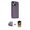 MARSİLYAN™- iPhone 14 Kılıf Atlas Form - Siyah Buffer Cam Ekran Koruyucu + Raze Metal Kamera Lens - SH