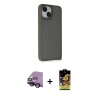 MARSİLYAN™- iPhone 14 Kılıf Atlas Form - Siyah Buffer Cam Ekran Koruyucu + Raze Metal Kamera Lens - SH
