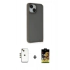 MARSİLYAN™- iPhone 14 Kılıf Atlas Form - Siyah Buffer Cam Ekran Koruyucu + Shine Kamera Lens - GD