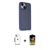MARSİLYAN™- iPhone 14 Kılıf Atlas Form - Siyah Buffer Cam Ekran Koruyucu + Shine Kamera Lens - MI