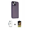 MARSİLYAN™- iPhone 14 Kılıf Atlas Form - Siyah Buffer Cam Ekran Koruyucu + Shine Kamera Lens - MI