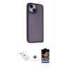 MARSİLYAN™- iPhone 14 Kılıf Atlas Form - Siyah Buffer Hayalet Cam Ekran Koruyucu + Diamond Kamera Lens - PE