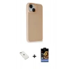 MARSİLYAN™- iPhone 14 Kılıf Atlas Form - Siyah Buffer Hayalet Cam Ekran Koruyucu + Diamond Kamera Lens - PE