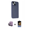 MARSİLYAN™- iPhone 14 Kılıf Atlas Form - Siyah Buffer Hayalet Cam Ekran Koruyucu + Raze Metal Kamera Lens - SH