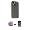 MARSİLYAN™- iPhone 14 Kılıf Atlas Form - Siyah Buffer Hayalet Cam Ekran Koruyucu + Raze Metal Kamera Lens - KI