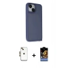 MARSİLYAN™- iPhone 14 Kılıf Atlas Form - Siyah Buffer Hayalet Cam Ekran Koruyucu + Shine Kamera Lens - GD