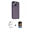 MARSİLYAN™- iPhone 14 Kılıf Atlas Form - Siyah Buffer Hayalet Cam Ekran Koruyucu + Shine Kamera Lens - GD