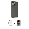 MARSİLYAN™- iPhone 14 Kılıf Atlas Form - Siyah Buffer Hayalet Cam Ekran Koruyucu + Shine Kamera Lens - GD