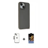 MARSİLYAN™- iPhone 14 Kılıf Atlas Form - Siyah Buffer Hayalet Cam Ekran Koruyucu + Shine Kamera Lens - SH