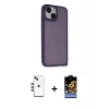 MARSİLYAN™- iPhone 14 Kılıf Atlas Form - Siyah Buffer Hayalet Cam Ekran Koruyucu + Shine Kamera Lens - YL