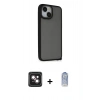 MARSİLYAN™- iPhone 14 Kılıf Atlas Form - Siyah Joko Magic 5D Cam + PVD Metal Kamera Lens - PE