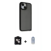 MARSİLYAN™- iPhone 14 Kılıf Atlas Form - Siyah Joko Magic 5D Cam + PVD Metal Kamera Lens - TU