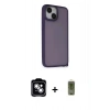 MARSİLYAN™- iPhone 14 Kılıf Atlas Form - Siyah Joko Magic 5D Hayalet Cam + PVD Metal Kamera Lens - GS