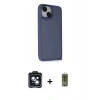 MARSİLYAN™- iPhone 14 Kılıf Atlas Form - Siyah Joko Magic 5D Hayalet Cam + PVD Metal Kamera Lens - SH
