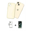 MARSİLYAN™- iPhone 14 Kılıf Atlas Minimal Prime - Şeffaf 360 Full Body Arka Koruyucu + Shine Kamera Lens - SH