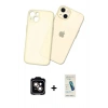 MARSİLYAN™- iPhone 14 Kılıf Atlas Minimal Prime - Şeffaf Pasifik Cam Ekran Koruyucu + PVD Metal Kamera Lens - TU