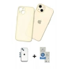 MARSİLYAN™- iPhone 14 Kılıf Atlas Minimal Prime - Şeffaf Royal Nano Ekran Koruyucu + Shine Kamera Lens - MI