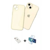 MARSİLYAN™- iPhone 14 Kılıf Atlas Minimal Prime - Siyah 3D Antistatik Cam Ekran Koruyucu + Diamond Kamera Lens - KI