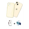 MARSİLYAN™- iPhone 14 Kılıf Atlas Minimal Prime - Siyah 3D Antistatik Cam Ekran Koruyucu + Shine Kamera Lens - KI