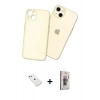 MARSİLYAN™- iPhone 14 Kılıf Atlas Minimal Prime - Siyah Bilvis 3D Cam Ekran Koruyucu + Diamond Kamera Lens - PE