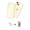 MARSİLYAN™- iPhone 14 Kılıf Atlas Minimal Prime - Siyah Bilvis 3D Cam Ekran Koruyucu + Diamond Kamera Lens - SABE