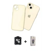 MARSİLYAN™- iPhone 14 Kılıf Atlas Minimal Prime - Siyah Bilvis 3D Cam Ekran Koruyucu + PVD Metal Kamera Lens - YL