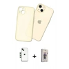 MARSİLYAN™- iPhone 14 Kılıf Atlas Minimal Prime - Siyah Bilvis 3D Cam Ekran Koruyucu + Shine Kamera Lens - YL