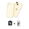 MARSİLYAN™- iPhone 14 Kılıf Atlas Minimal Prime - Siyah Bilvis 3D Mat Cam Ekran Koruyucu + PVD Metal Kamera Lens - SH