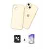 MARSİLYAN™- iPhone 14 Kılıf Atlas Minimal Prime - Siyah Bilvis 5in1 3D Magic Cam Ekran Koruyucu + PVD Metal Kamera Lens - PE