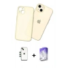 MARSİLYAN™- iPhone 14 Kılıf Atlas Minimal Prime - Siyah Bilvis 5in1 3D Magic Cam Ekran Koruyucu + Shine Kamera Lens - YL