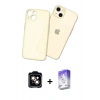 MARSİLYAN™- iPhone 14 Kılıf Atlas Minimal Prime - Siyah Bilvis 5in1 3D Magic Cam Ekran Koruyucu + PVD Metal Kamera Lens - TU