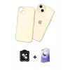 MARSİLYAN™- iPhone 14 Kılıf Atlas Minimal Prime - Siyah Bilvis 5in1 5D Magic Hayalet Cam Ekran Koruyucu + PVD Metal Kamera Lens - MI