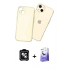 MARSİLYAN™- iPhone 14 Kılıf Atlas Minimal Prime - Siyah Bilvis 5in1 5D Magic Hayalet Cam Ekran Koruyucu + PVD Metal Kamera Lens - YL