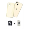 MARSİLYAN™- iPhone 14 Kılıf Atlas Minimal Prime - Siyah Bilvis Hayalet Cam Ekran Koruyucu + PVD Metal Kamera Lens - SH