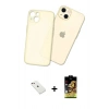 MARSİLYAN™- iPhone 14 Kılıf Atlas Minimal Prime - Siyah Buffer Cam Ekran Koruyucu + Pembe Diamond Kamera Lens