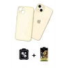 MARSİLYAN™- iPhone 14 Kılıf Atlas Minimal Prime - Siyah Buffer Cam Ekran Koruyucu + PVD Metal Kamera Lens - MI