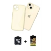 MARSİLYAN™- iPhone 14 Kılıf Atlas Minimal Prime - Siyah Buffer Cam Ekran Koruyucu + PVD Metal Kamera Lens - SH