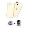 MARSİLYAN™- iPhone 14 Kılıf Atlas Minimal Prime - Siyah Buffer Hayalet Cam Ekran Koruyucu + Mor Raze Metal Kamera Lens