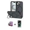 MARSİLYAN™- iPhone 14 Kılıf Çekirdek Klasik - Şeffaf 360 Full Body Arka Koruyucu + Raze Metal Kamera Lens - KI
