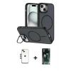 MARSİLYAN™- iPhone 14 Kılıf Çekirdek Klasik - Şeffaf 360 Full Body Arka Koruyucu + Shine Kamera Lens - GD
